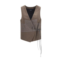 Giorgio Armani Brown Silk Sleeveless Jacket