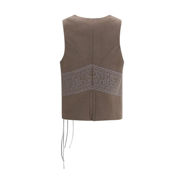 Giorgio Armani Brown Silk Sleeveless Jacket