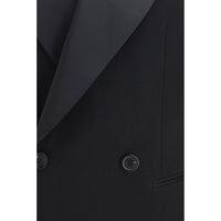 Saint Laurent Black Wool Oves Aries Leather Jacket