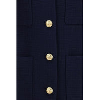 Valentino Garavani Blue Wool Oves Aries Coat