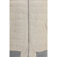 Brunello Cucinelli Beige Calf Leather Bos Taurus Sleeveless Jacket