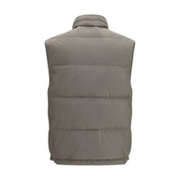 Brunello Cucinelli Gray Polyester Sleeveless Jacket