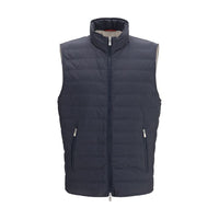 Brunello Cucinelli Blue Polyester Sleeveless Jacket