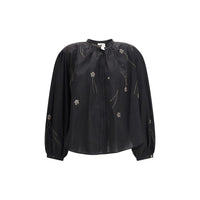 Forte_Forte Black Cotton Pattern Shirt