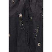 Forte_Forte Black Cotton Pattern Shirt