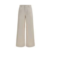 Max Mara White Cotton Casual Pants