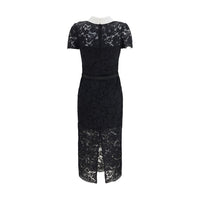 Self-Portrait Black Polyester Casual Dress