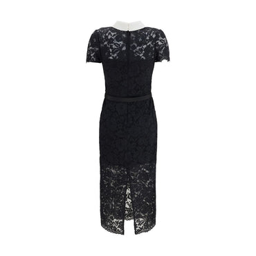Self-Portrait Black Polyester Casual Dress