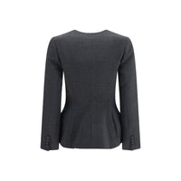Self-Portrait Gray Polyester Full-Length Jacket