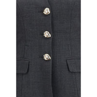 Self-Portrait Gray Polyester Full-Length Jacket