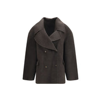 Loulou De Saison Brown Wool Oves Aries Full-Length Jacket