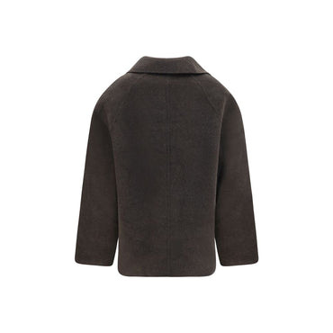 Loulou De Saison Brown Wool Oves Aries Full-Length Jacket
