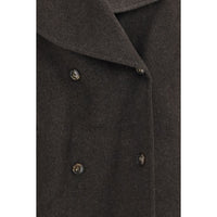 Loulou De Saison Brown Wool Oves Aries Full-Length Jacket
