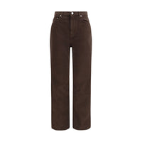 Loulou De Saison Brown Cotton Straight-Leg Jeans