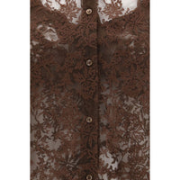 Ermanno Scervino Brown Polyester Pattern Shirt