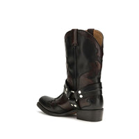 Versace Black Calf Leather Bos Taurus Ankle Boots