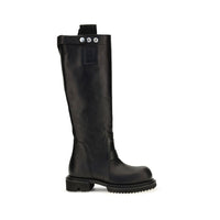 Rick Owens Black Calf Leather Bos Taurus Rain Boots