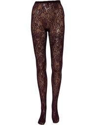 Dries Van Noten Violet Floral Fishnet Tights Stockings Pantyhose Socks