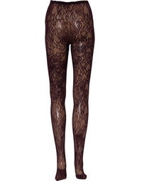 Dries Van Noten Violet Floral Fishnet Tights Stockings Pantyhose Socks