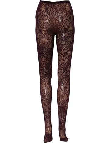 Dries Van Noten Violet Floral Fishnet Tights Stockings Pantyhose Socks