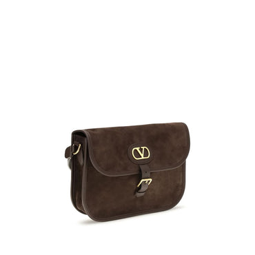 Valentino Garavani Brown Calf Leather Bos Taurus Shoulder Bag