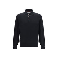 Brunello Cucinelli Black Cotton Long Sleeve T-Shirt