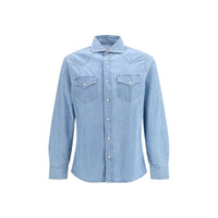 Brunello Cucinelli Blue Denim Shirt