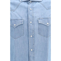 Brunello Cucinelli Blue Denim Shirt