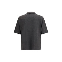 Brunello Cucinelli Gray Linen Shortsleeve Shirt