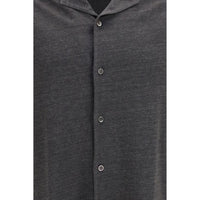 Brunello Cucinelli Gray Linen Shortsleeve Shirt