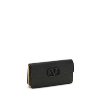 Valentino Garavani Black Calf Leather Bos Taurus Wallet
