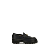 Valentino Garavani Black Calf Leather Bos Taurus Platform Loafers