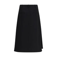 Fendi Black Wool Oves Aries Midi Skirt