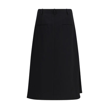 Fendi Black Wool Oves Aries Midi Skirt