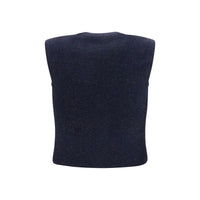 Brunello Cucinelli Blue Cashmere Sleeveles Sweater