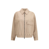 Brunello Cucinelli Beige Leather Leather Jacket