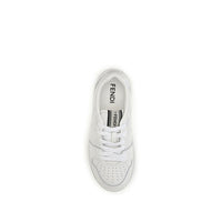Fendi White Calf Leather Bos Taurus Athletic Sneakers