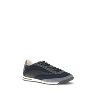 Brunello Cucinelli Blue Suede Leather Athletic Sneakers