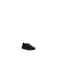 Valentino Garavani Black Calf Leather Bos Taurus Athletic Sneakers