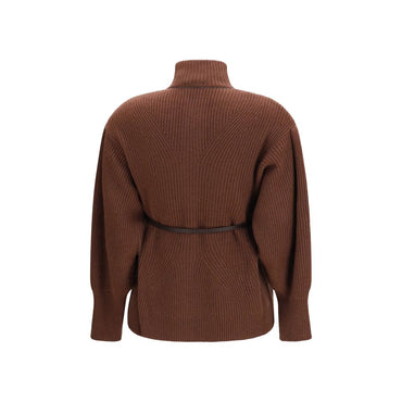 Brunello Cucinelli Brown Wool Oves Aries Cardigan