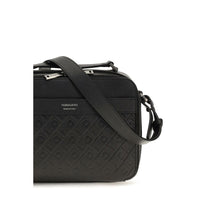 Ferragamo Black Calf Leather Bos Taurus Shoulder Bag