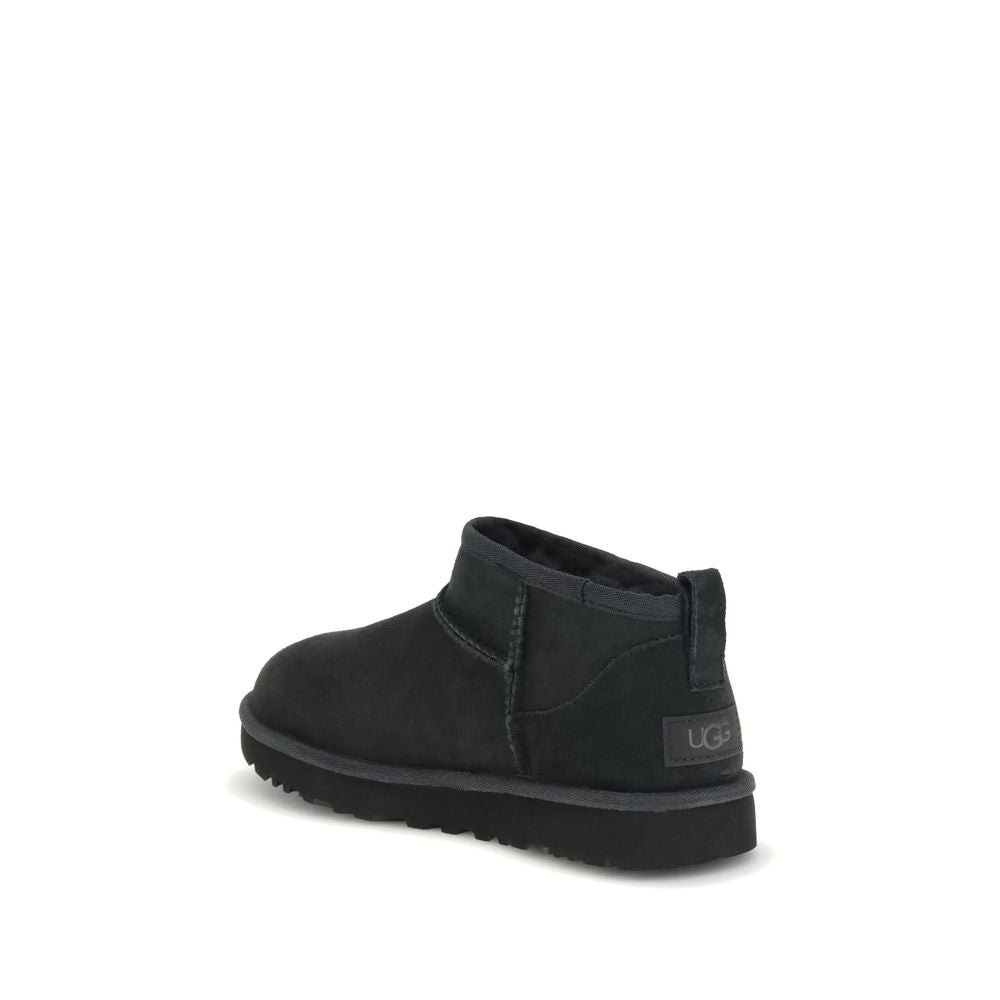 UGG Black Suede Leather Ankle Boots