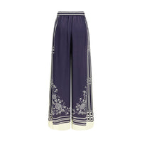 Alemais Blue Silk Casual Pants