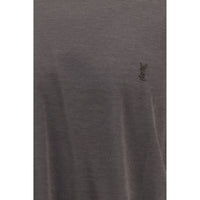 Saint Laurent Brown Silk T-Shirt