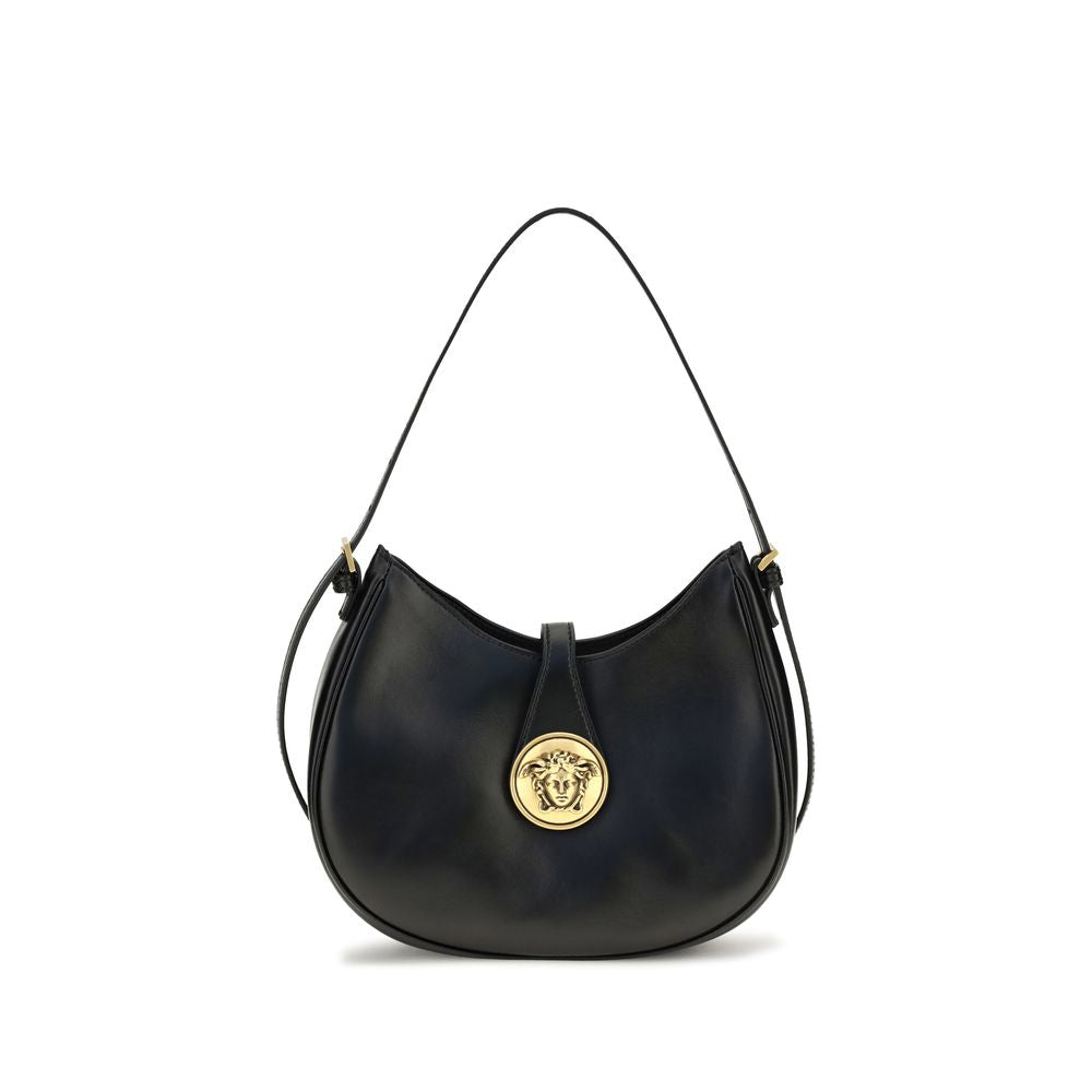 Versace Black Calf Leather Bos Taurus Shoulder Bag