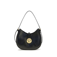 Versace Black Calf Leather Bos Taurus Shoulder Bag