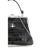 Vivienne Westwood Black Calf Leather Bos Taurus Shoulder Bag