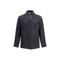 Brunello Cucinelli Gray Linen Pattern Shirt