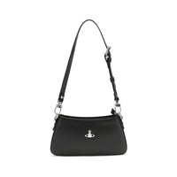 Vivienne Westwood Black Calf Leather Bos Taurus Shoulder Bag