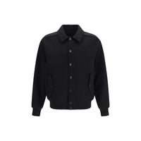 Ferragamo Black Wool Oves Aries Biker Jacket